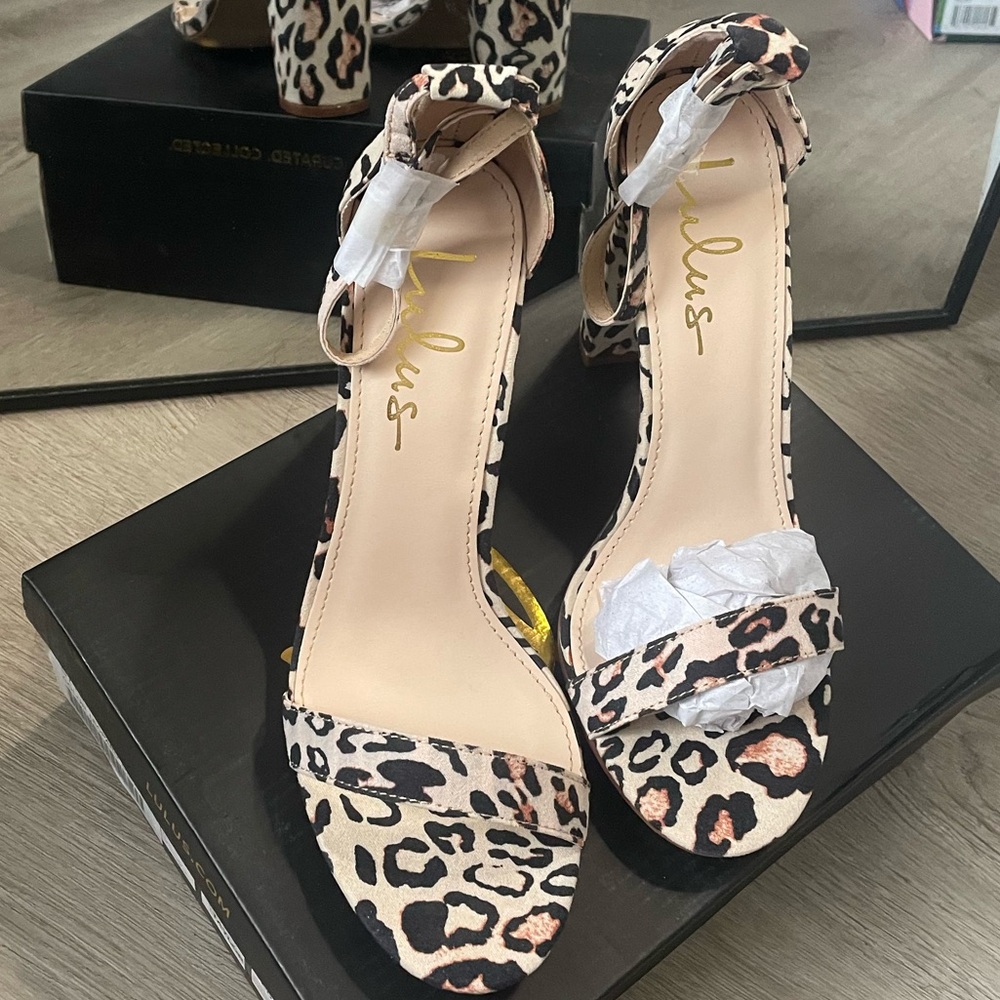 Size 8 Lulus Taylor heel color leopard, brand new with box